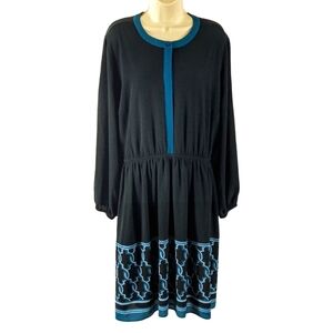 Lane Bryant long sleeves black and blue dress